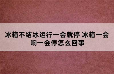 冰箱不结冰运行一会就停 冰箱一会响一会停怎么回事